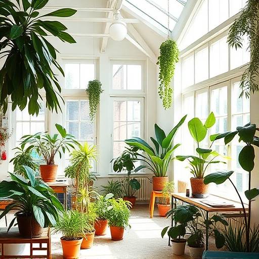 스튜디오 D 내부 모습 - 자연광 스튜디오, 창문과 식물이 많음